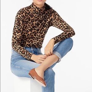 J Crew Leopard Tissue Turtleneck